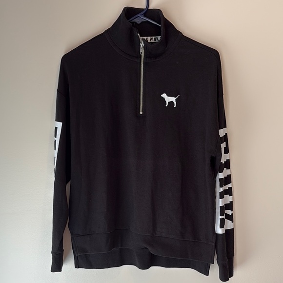 PINK Victoria's Secret Tops - PINK Victoria's Secret Black Sweatshirt